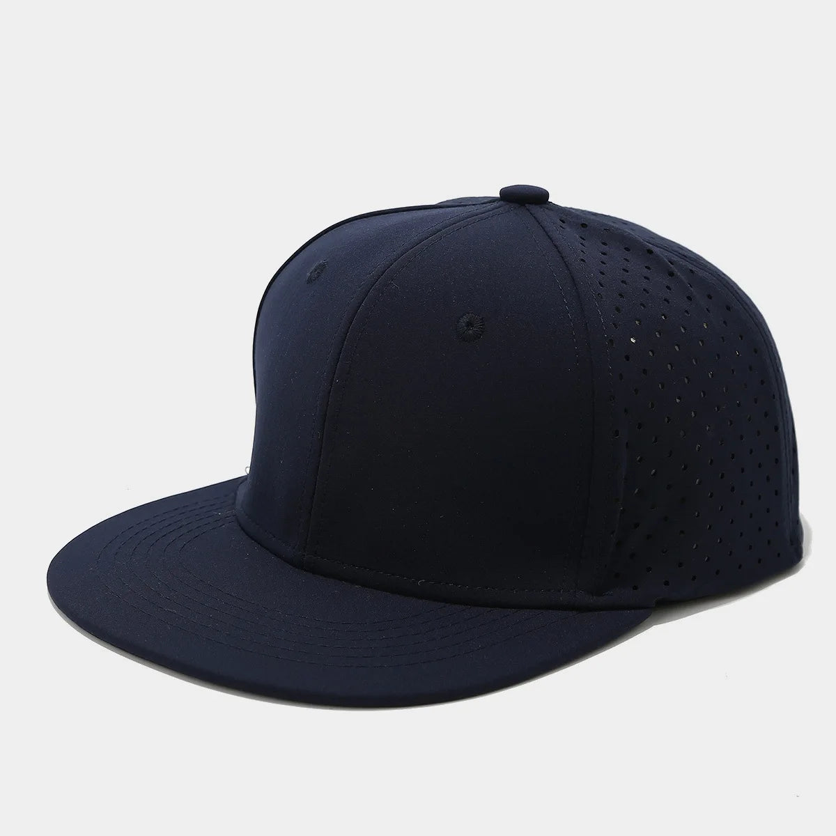 Full Closed Flat Brim Breathable Mesh Snapback Cap