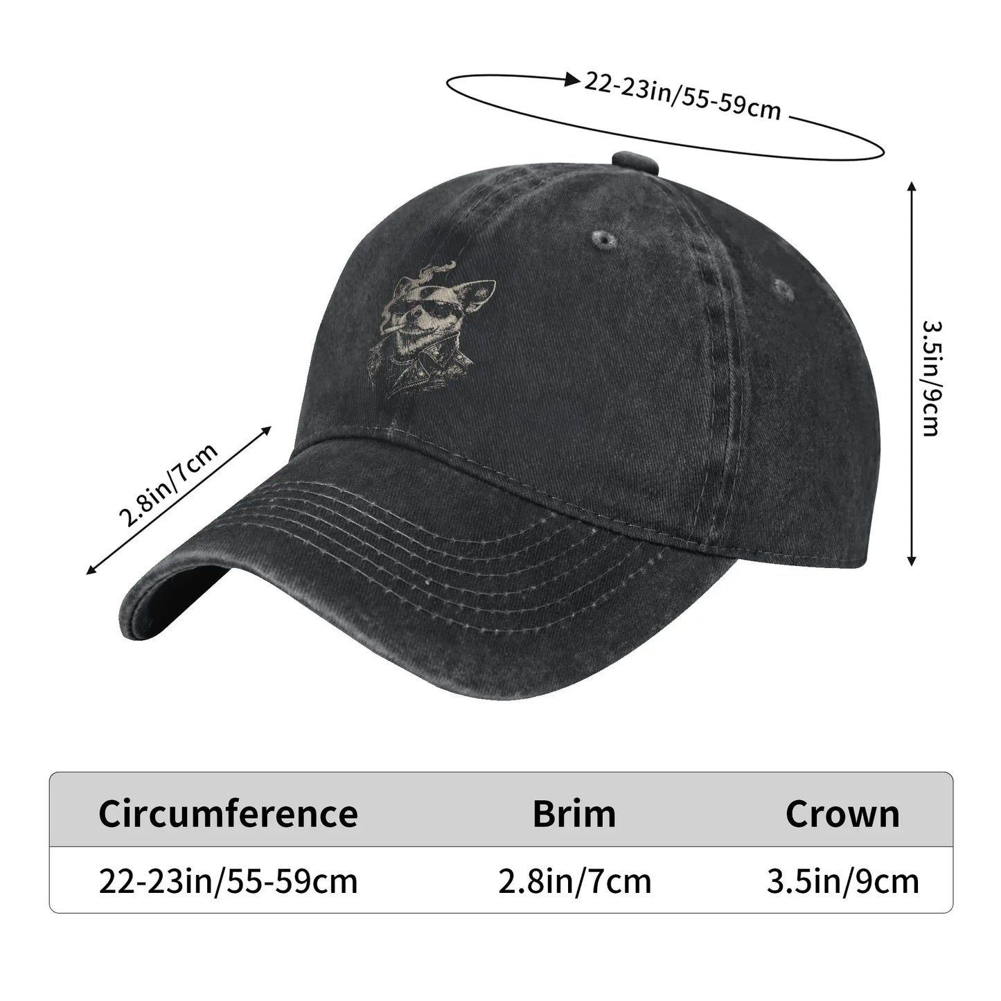Funny Chihuahua Meme Washed Baseball Cap