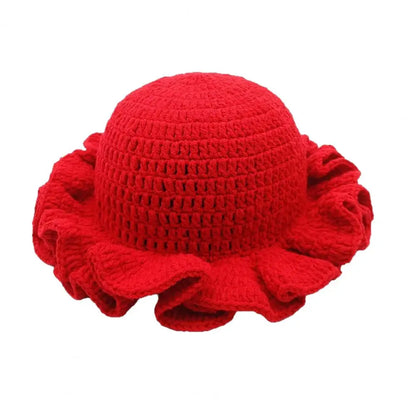 Women Windproof Brim Knit Fisherman Hat