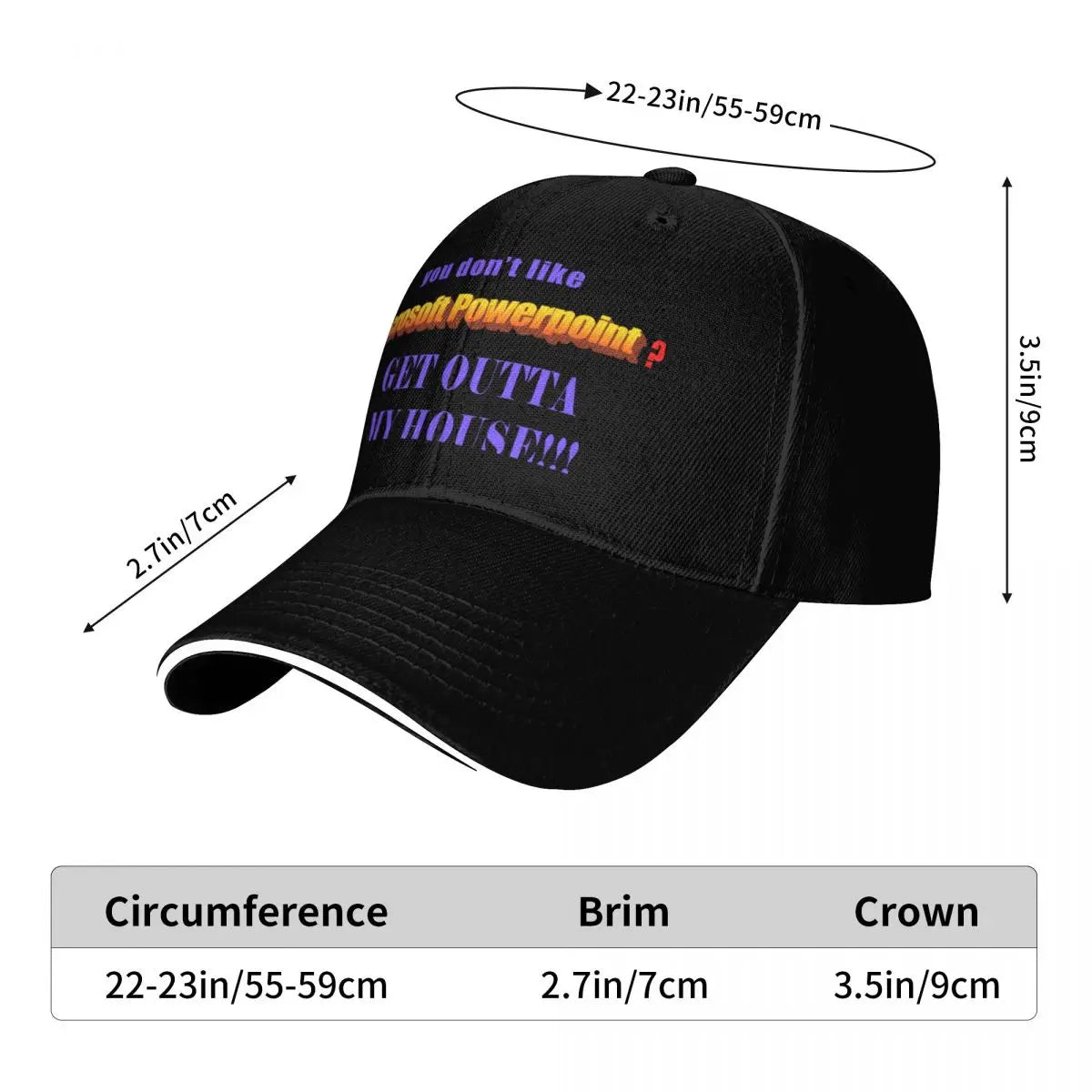 PowerPoint Moisture Wicking Curved Brim Baseball Cap