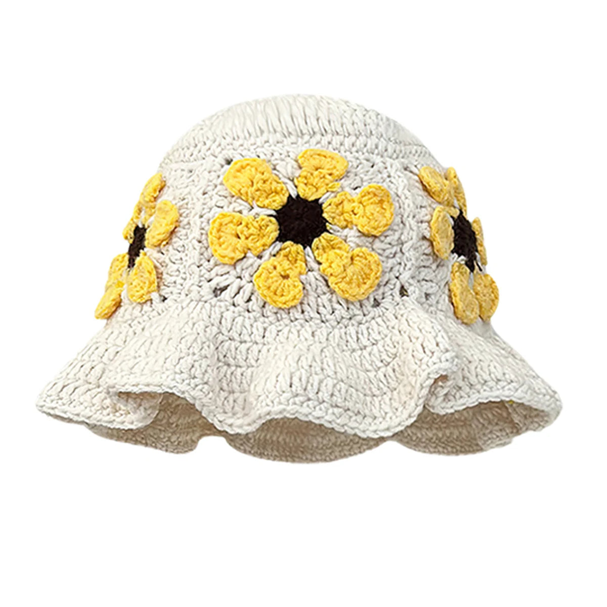 Women Colorful Crochet Wool Bucket Hat