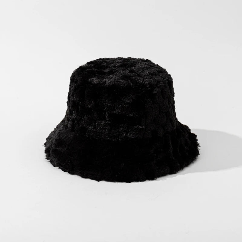 Women Korean Plush Winter Bucket Hat