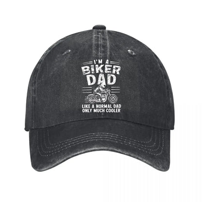 Biker Dad Vintage Washed Baseball Cap