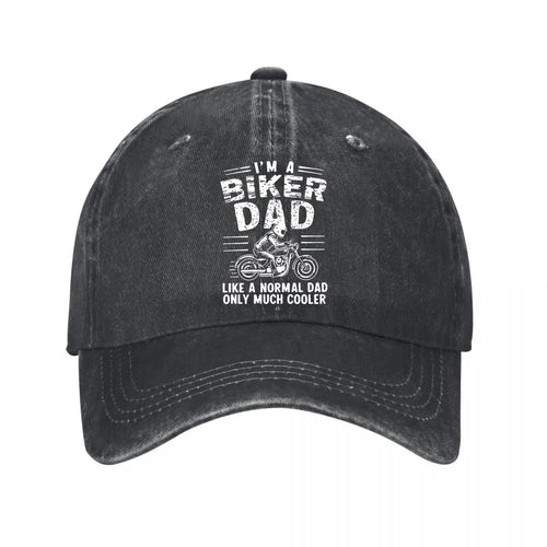 Biker Dad Vintage Washed Baseball Cap