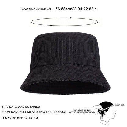 Unisex Solid Color Corduroy Personality Bucket Hats