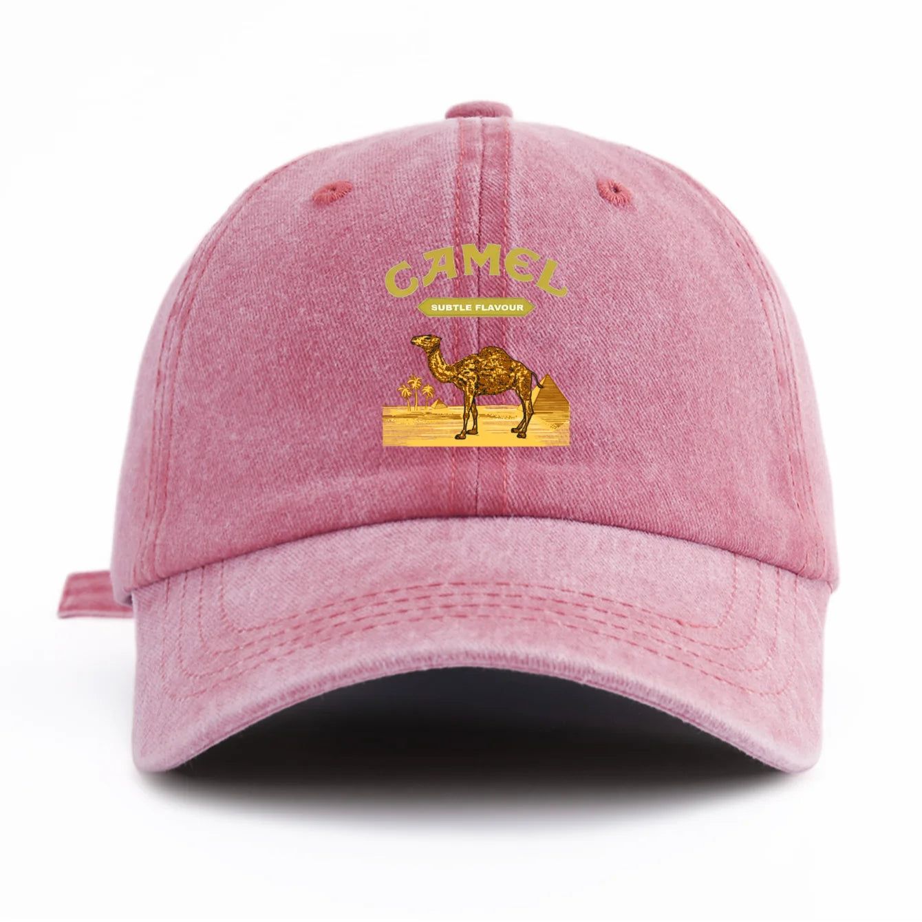 Camel Print Washed Vintage Baseball Cap