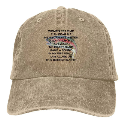 Fish Fear Me Funny Baseball Cap