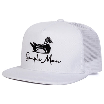Simple Man Duck Embroidery Casual Snapback Cap