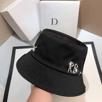 Luxury Rhinestone Letter RB Bucket Hat Designer