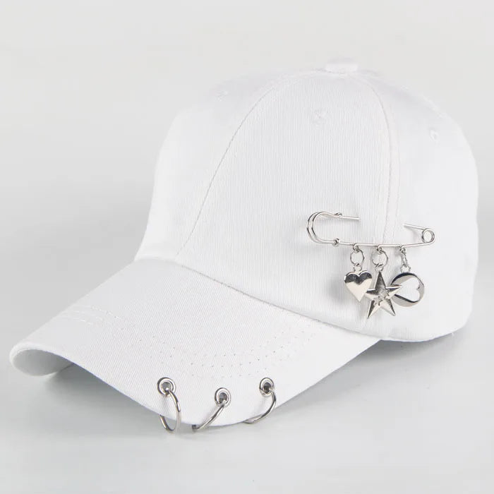 Fashion Cotton Baseball Cap Creative Piercing Ring Hip Hop Caps