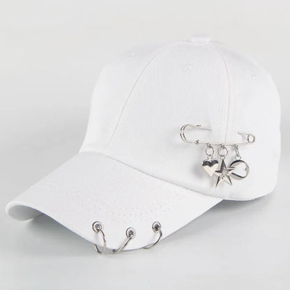 Fashion Cotton Baseball Cap Creative Piercing Ring Hip Hop Caps
