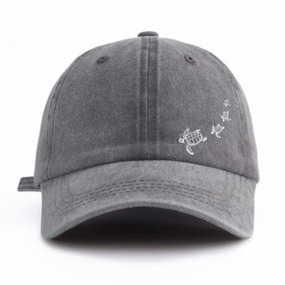 1pc Turtle Print Washed Baseball Caps