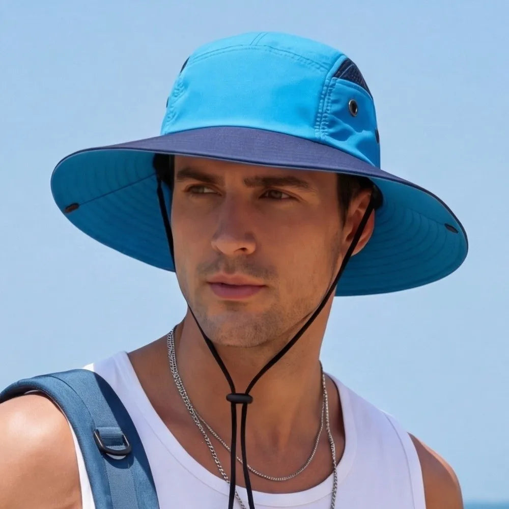 Foldable Wide Brim Quick-Dry UV Protection Bucket Hat