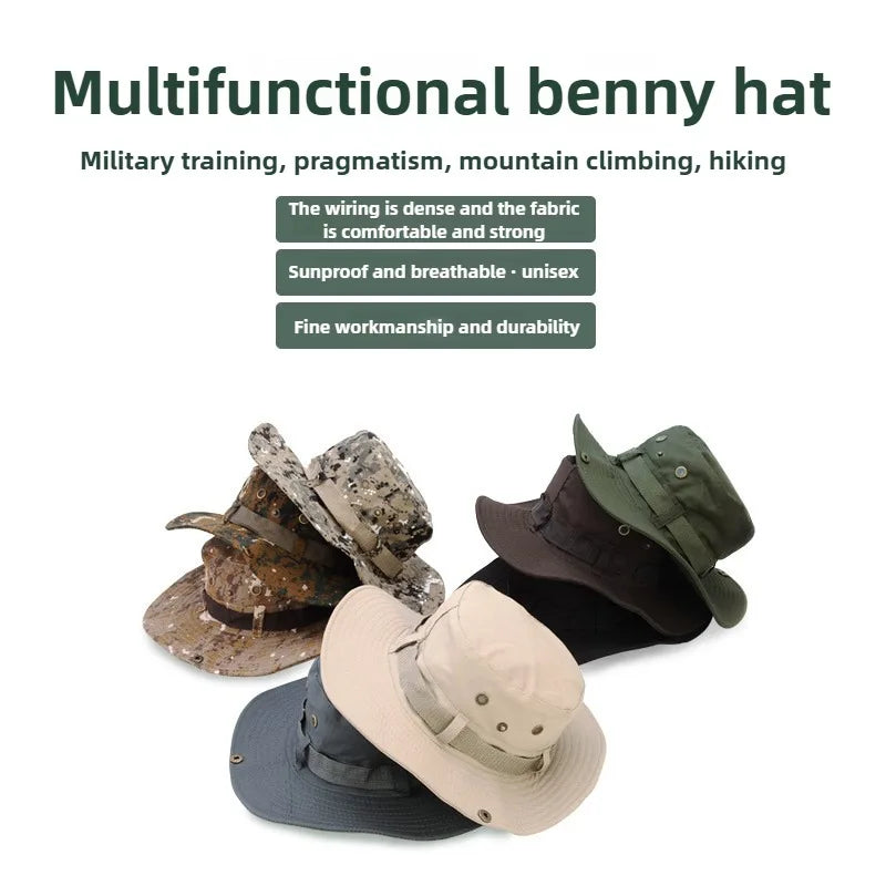 Korean Camouflage Wide Brim Outdoor Bucket Hat