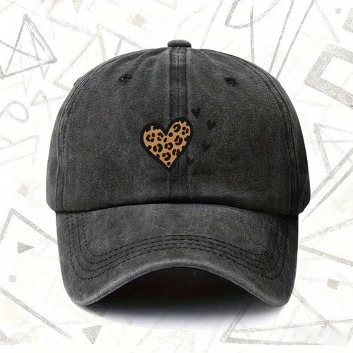Vintage Leopard Heart Baseball Cap