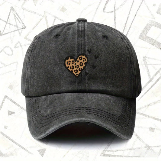 Vintage Leopard Heart Baseball Cap