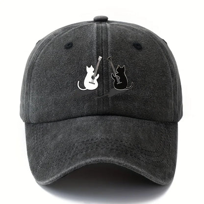 Cat Guitar Pattern Lightweight Duckbill Baseball Cap
