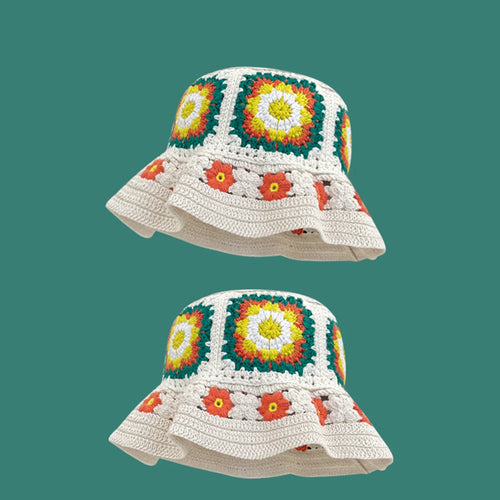 Colorful Floral Plush Bucket Hat