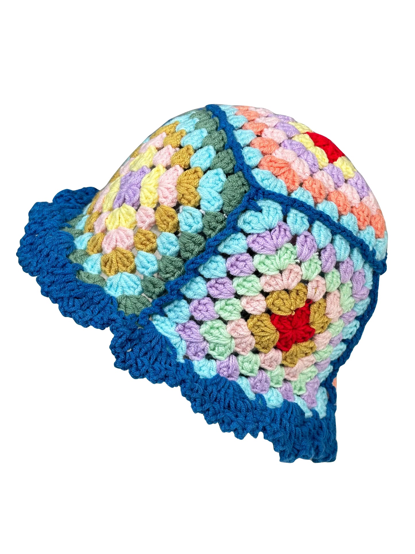 Sunflower Patchwork Ruffled Bucket Hat