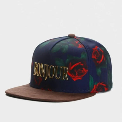 Skeleton Hand Skull Flat Bill Snapback Cap