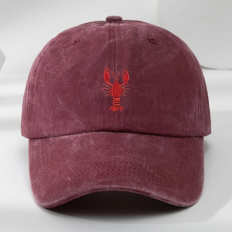 Lobster Embroidered Adjustable Baseball Cap