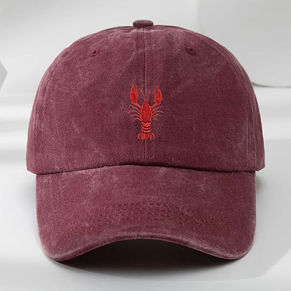 Lobster Embroidered Adjustable Baseball Cap