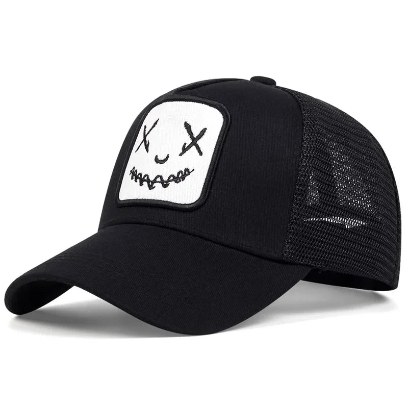 Men Women Smile Face Embroidery Baseball Caps Cotton Adjustable