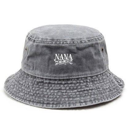 Floral Washed Cotton Bucket Hat Bohemian Style