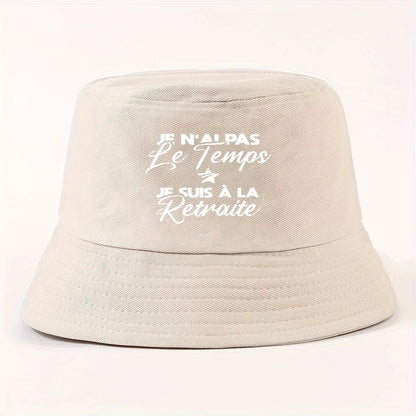 Star Text Wide-Brim Bucket Hat