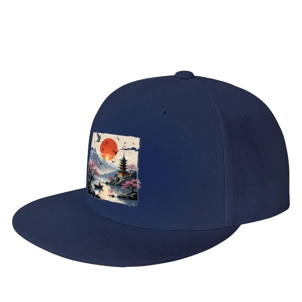 Cherry Blossom Pagoda Outdoor Streetwear Snapback Cap