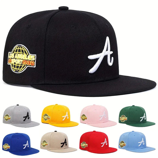 Unisex Gothic Letter Embroidered Snapback Cap