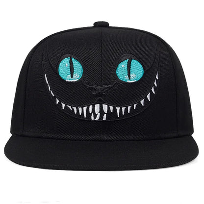 Cartoon Cat Embroidered Hip Hop Snapback Cap