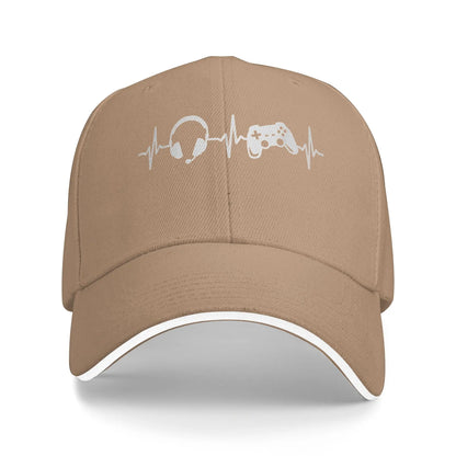 Gamer Gamepad Heartbeat Retro Trucker Baseball Cap