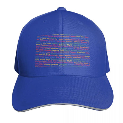 Stephen Sondheim Musicals Black Background Baseball Cap