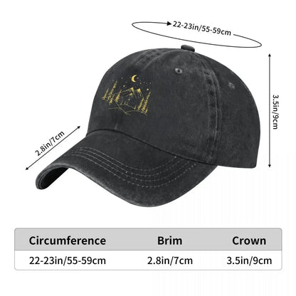 Mountain Moon Forest Washed Baseball Cap