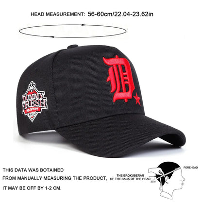 Unisex Gothic D Letter Embroidery Side Baseball Caps