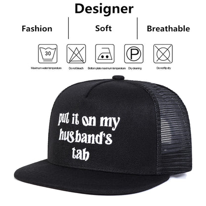 Put It On My Husband Tab Embroidered Snapback Cap