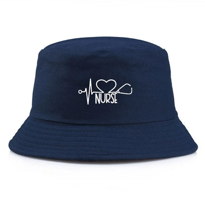 Nurse Print Y2K Vintage Cotton Bucket Hat