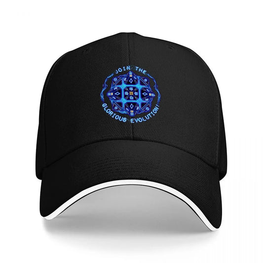 Join The Evolution Blue Embroidered Logo Baseball Cap