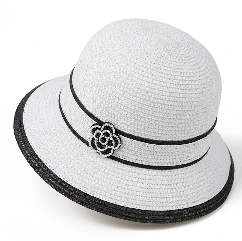 Women's British Houndstooth Top Hats Sun Hats