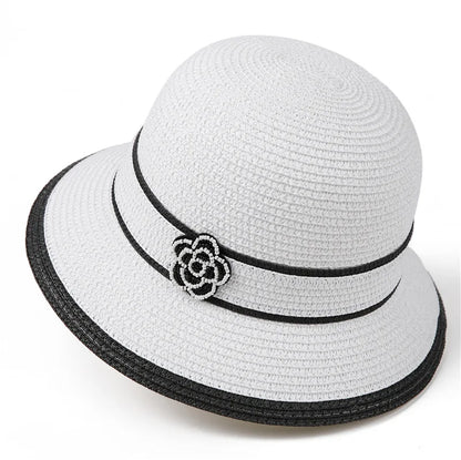 Women's British Houndstooth Top Hats Sun Hats