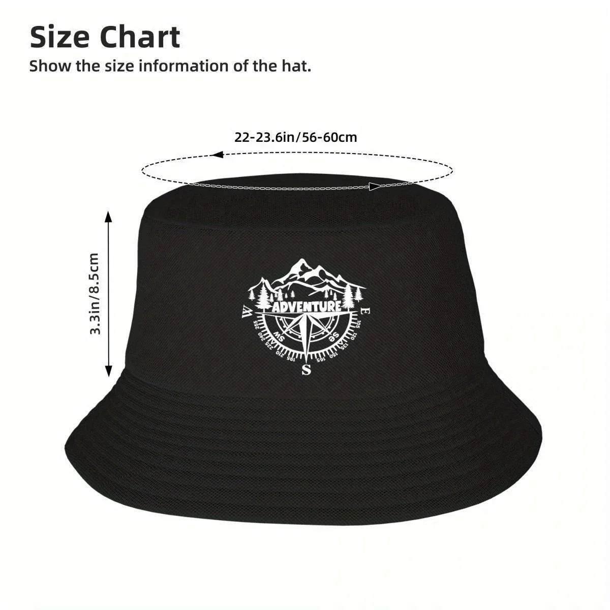 Mountain Adventure Compass Outdoor Bucket Hat