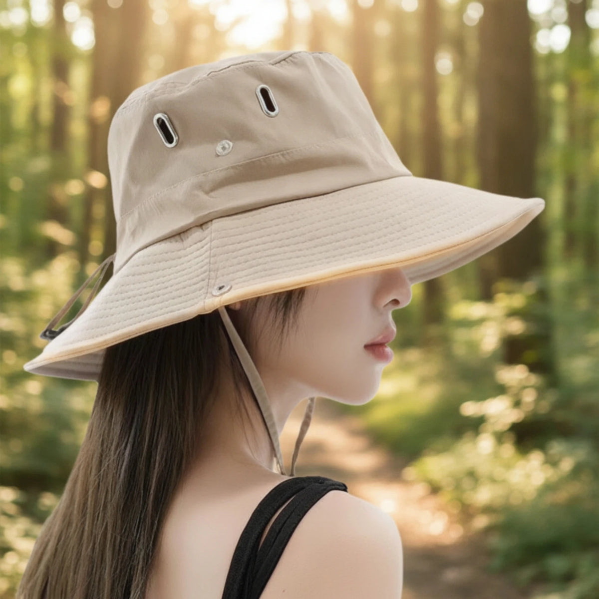Packable Semi-Rigid Chin Strap Hiking Bucket Hat