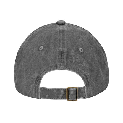 Space Invaders Pixelated Distressed Washed Denim Baseball Cap