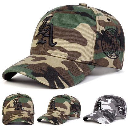 Unisex Gothic LA Embroidery Camouflage Baseball Caps