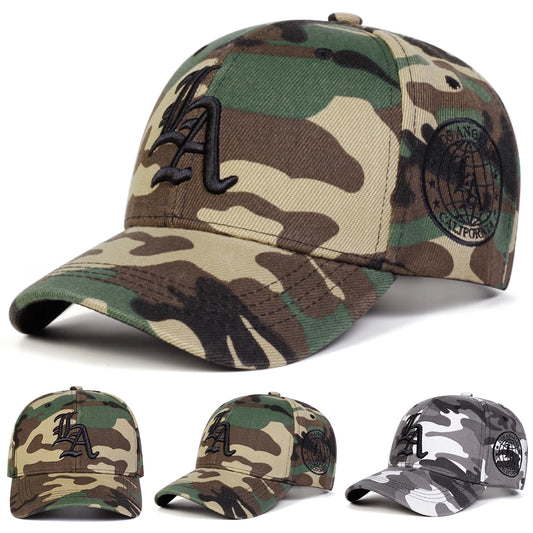 Unisex Gothic LA Embroidery Camouflage Baseball Caps