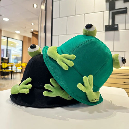 New Cute Big Eyes Frog Bucket Hats Outdoor