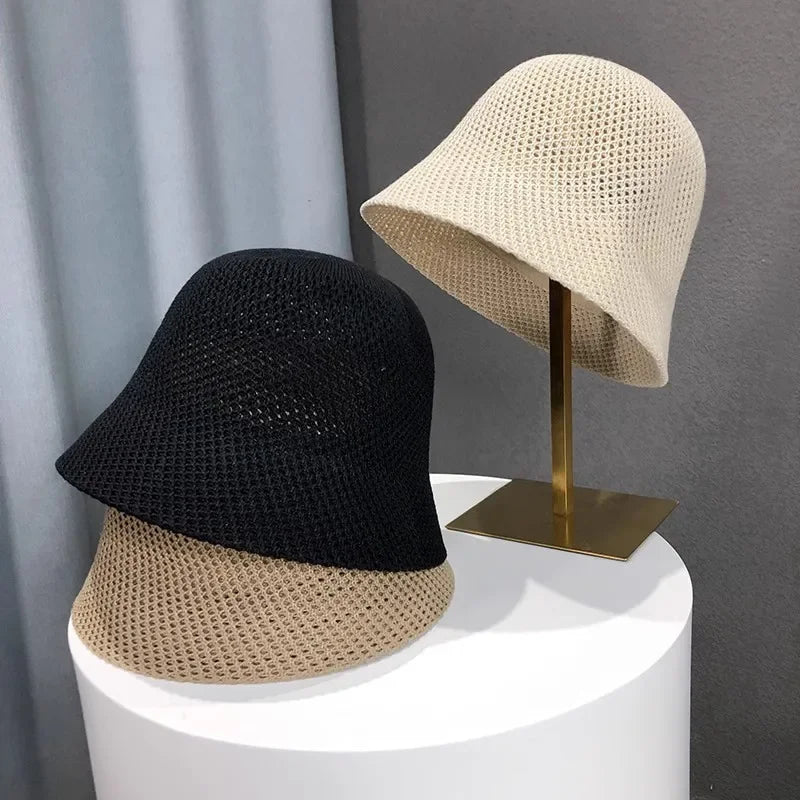 Hat Spring Summer Hollow Thin Folding Bucket Hat