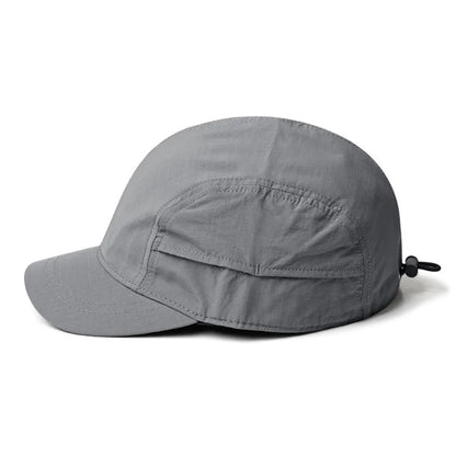 Short Brimmed Solid Color Baseball Cap Lightweight Quick Dry Polyester Adjustable Buckle Closure Sun Protection Breathable Brim