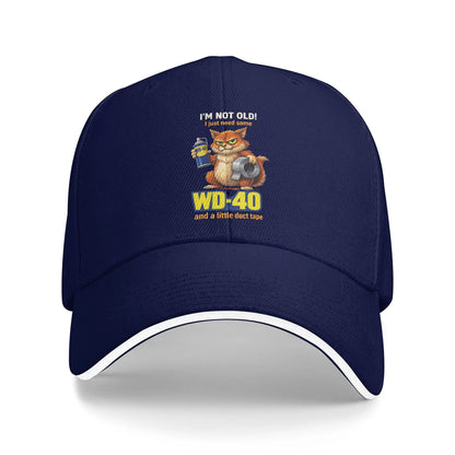 WD-40 Duct Tape Cat Humor Snapback Baseball Cap